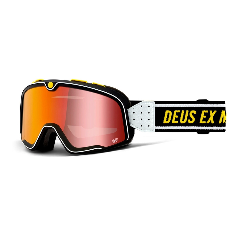 Okuliare 100% BARSTOW Deus čierno-biele (červené zrkadlové plexi)