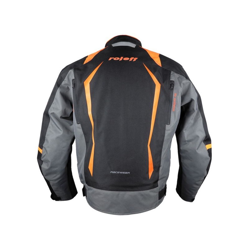 Bunda na motocykel Roleff Olpe čierno-sivo-oranžová