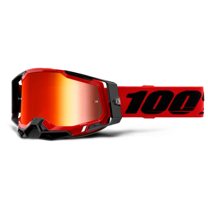 Motokrosové okuliare 100 % RACECRAFT 2 červené (červené zrkadlové plexisklo)
