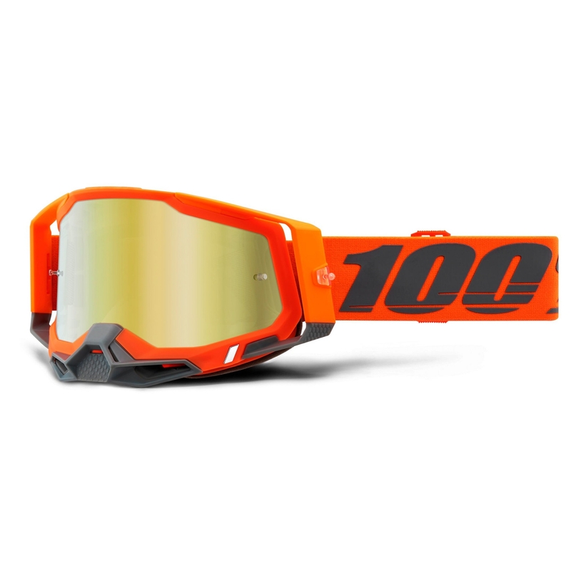 Motokrosové okuliare 100 % RACECRAFT 2 oranžové (zlaté zrkadlové plexisklo)