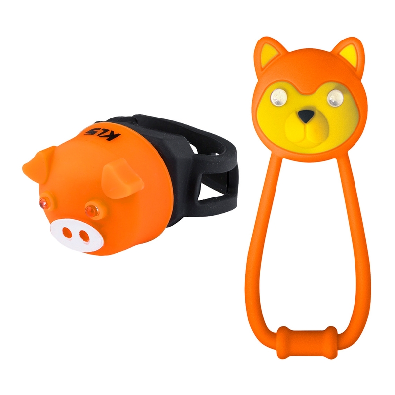 Dětské přední + zadní světlo KELLYS Animal oranžové výprodej