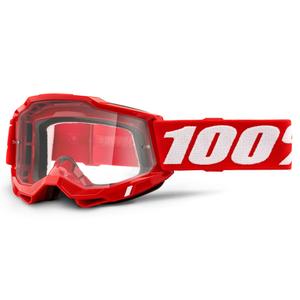 Motokrosové okuliare 100 % ACCURI 2 červené (číre plexisklo)