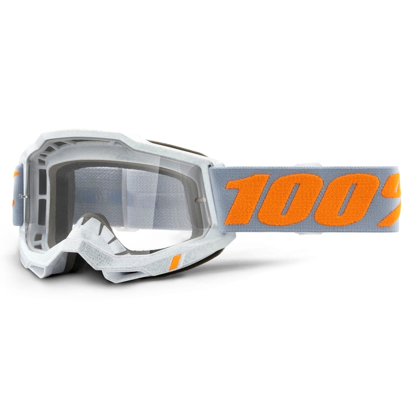 Motokrosové okuliare 100 % ACCURI 2 sivo-oranžové (číre plexisklo)