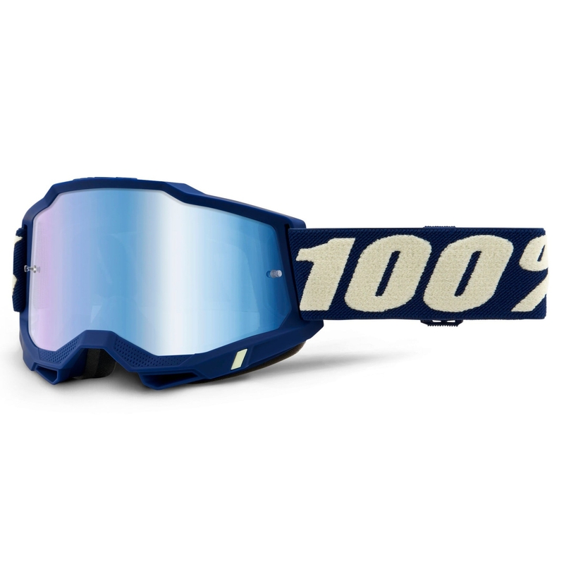 Motokrosové okuliare 100 % ACCURI 2 tmavomodré (modré zrkadlové plexisklo)