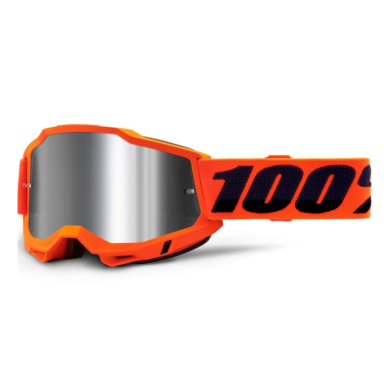Motokrosové okuliare 100 % ACCURI 2 oranžové (strieborné zrkadlové plexisklo)