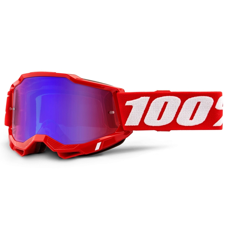 Motokrosové okuliare 100 % ACCURI 2 červené (červeno-modré zrkadlové plexisklo)