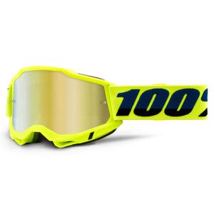 Motokrosové okuliare 100 % ACCURI 2 fluorescenčno žlté (zlaté zrkadlové plexisklo)