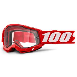 Motokrosové okuliare 100 % ACCURI 2 červené (dvojité číre plexisklo)