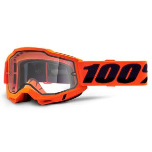 Motokrosové okuliare 100 % ACCURI 2 oranžové (dvojité číre plexisklo)