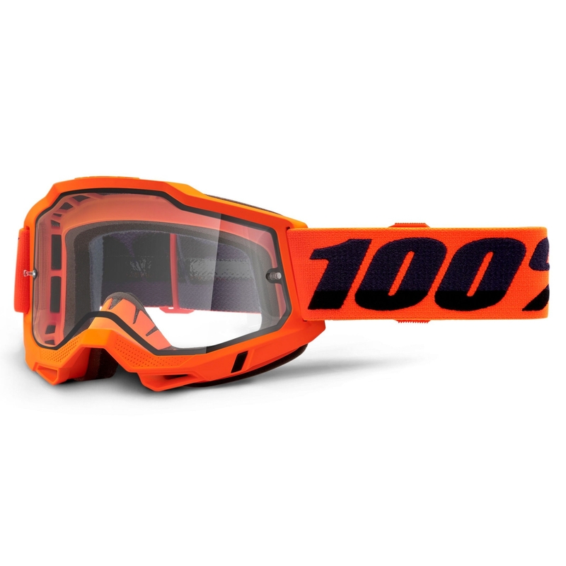 Motokrosové okuliare 100 % ACCURI 2 oranžové (dvojité číre plexisklo)