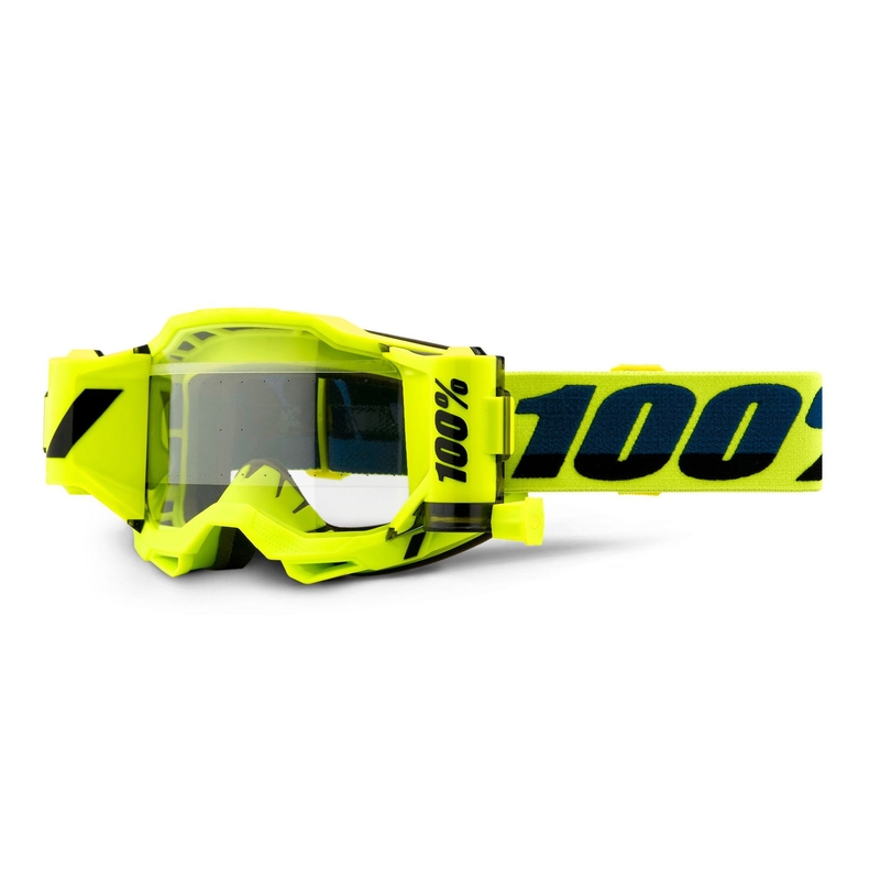 Motokrosové okuliare 100% ACCURI 2 Roll-Off fluo žlté (číre plexisklo) výpredaj