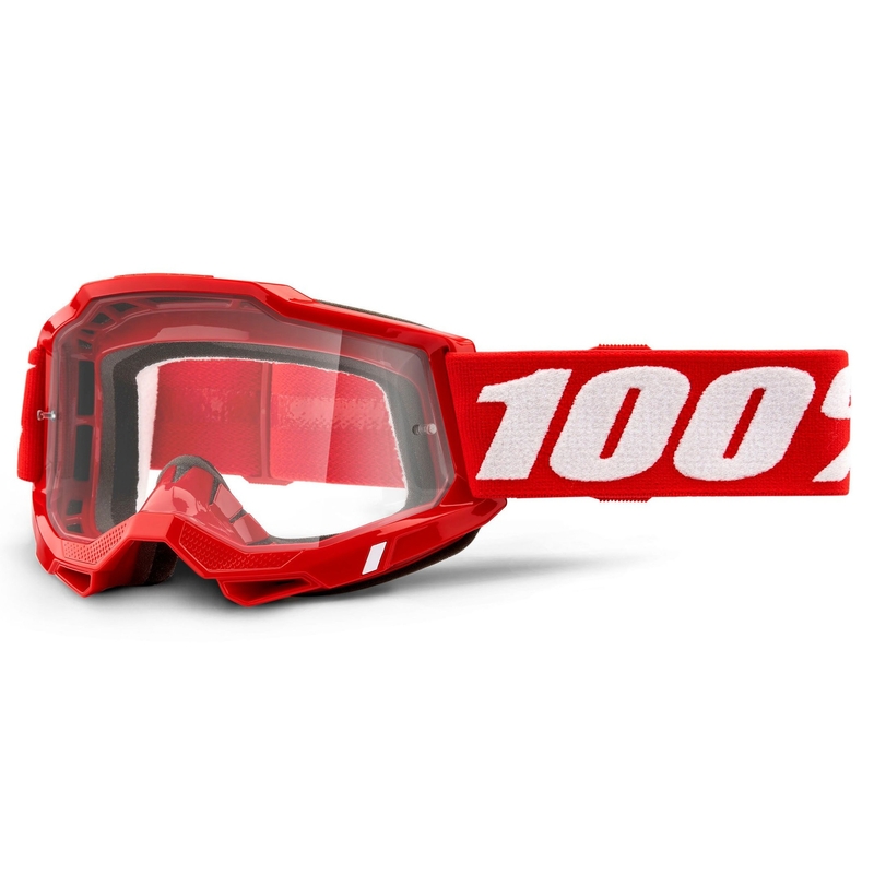 Motokrosové okuliare 100% ACCURI 2 OTG červené (číre plexisklo) výpredaj
