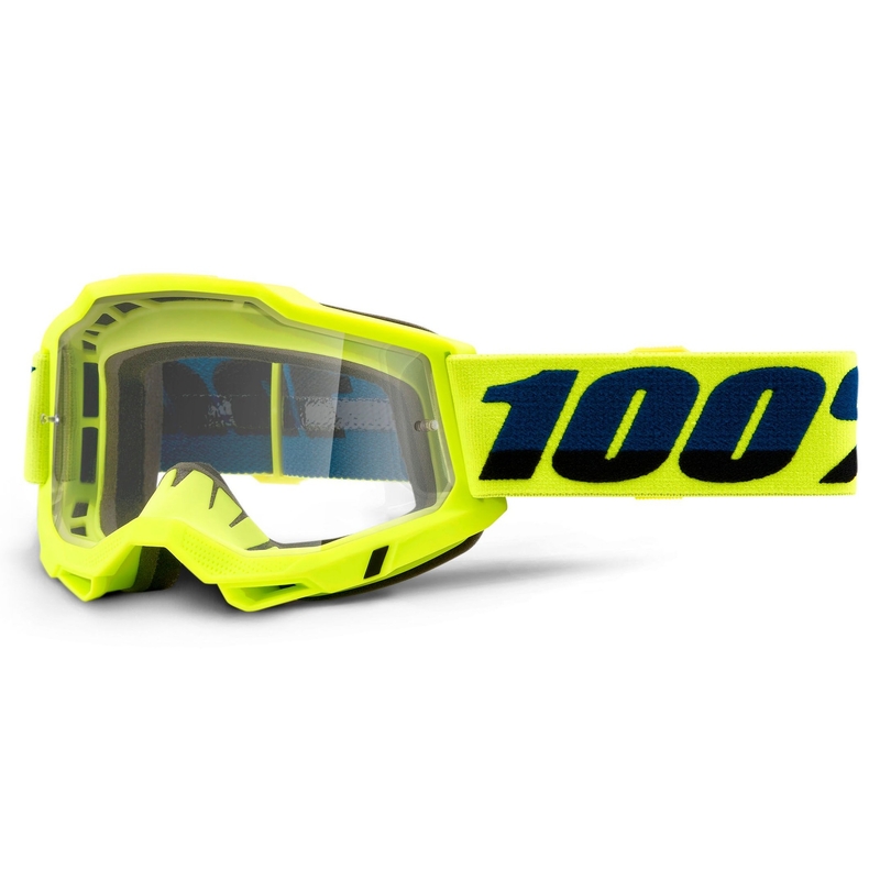 Motokrosové okuliare 100% ACCURI 2 OTG fluorescenčno žlté (číre plexisklo)