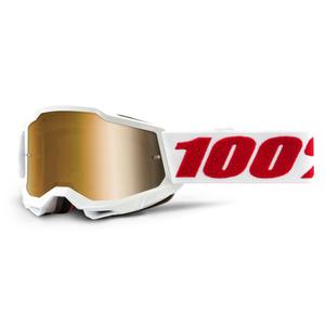 Detské motokrosové okuliare 100% ACCURI 2 biele (zlaté plexisklo)