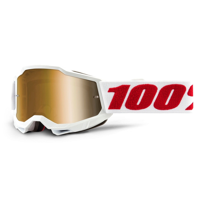 Detské motokrosové okuliare 100% ACCURI 2 biele (zlaté plexisklo)