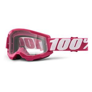 Motokrosové okuliare 100 % STRATA 2 Fletcher ružové (číre plexisklo)