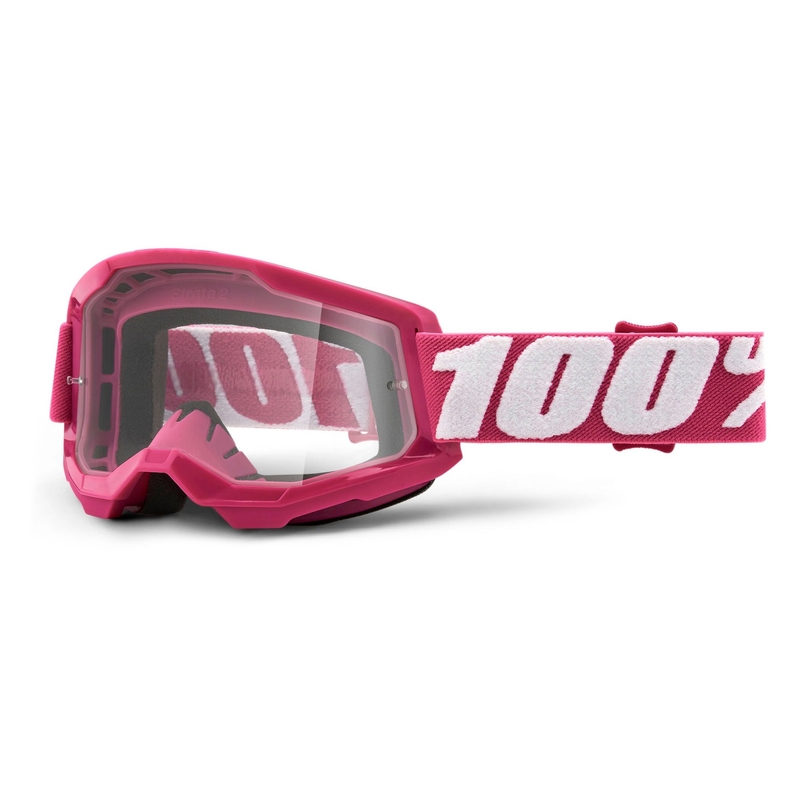 Motokrosové okuliare 100 % STRATA 2 Fletcher ružové (číre plexisklo)