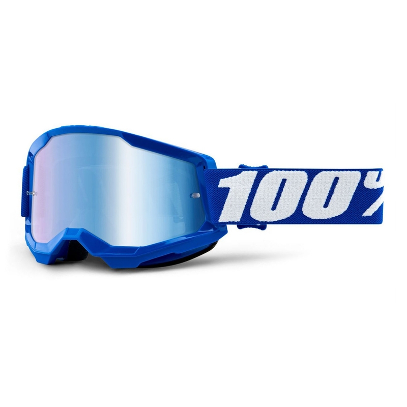 Motokrosové okuliare 100 % STRATA 2 modré (modré zrkadlové plexisklo)