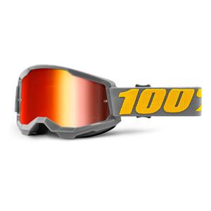 Motokrosové okuliare 100 % STRATA 2 Izipizi sivé (červené zrkadlové plexisklo)