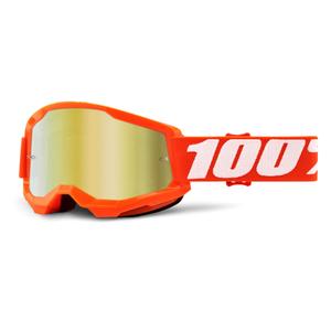 Motokrosové okuliare 100 % STRATA 2 Orange oranžové (zlaté zrkadlové plexisklo)