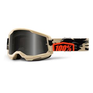 Motokrosové okuliare 100 % STRATA 2 Sand Kombat béžové (tmavé plexisklo)