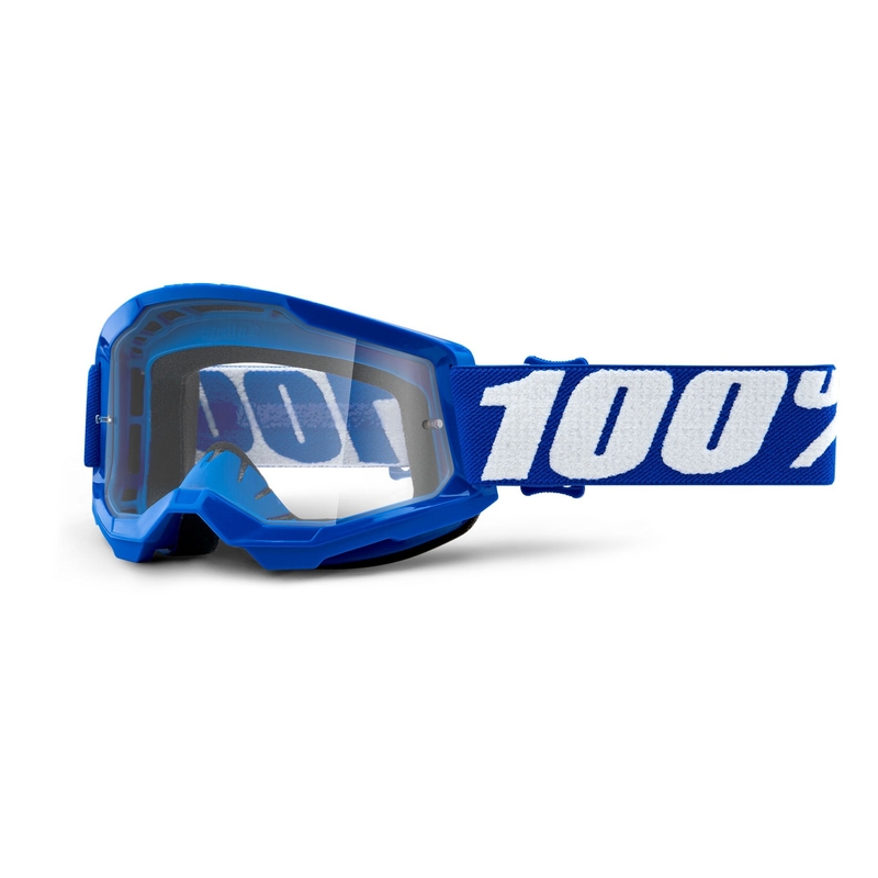 Detské motokrosové okuliare 100 % STRATA 2 modré (číre plexisklo)