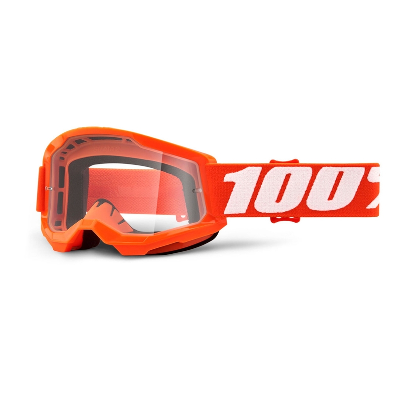 Detské motokrosové okuliare 100 % STRATA 2 oranžové (číre plexisklo) výpredaj
