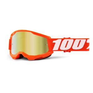 Detské motokrosové okuliare 100 % STRATA 2 oranžové (zlaté zrkadlové plexisklo)