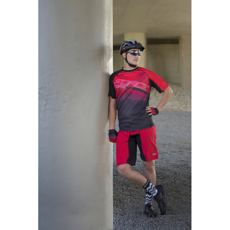 Dres FORCE MTB Core červeno-čierny výpredaj