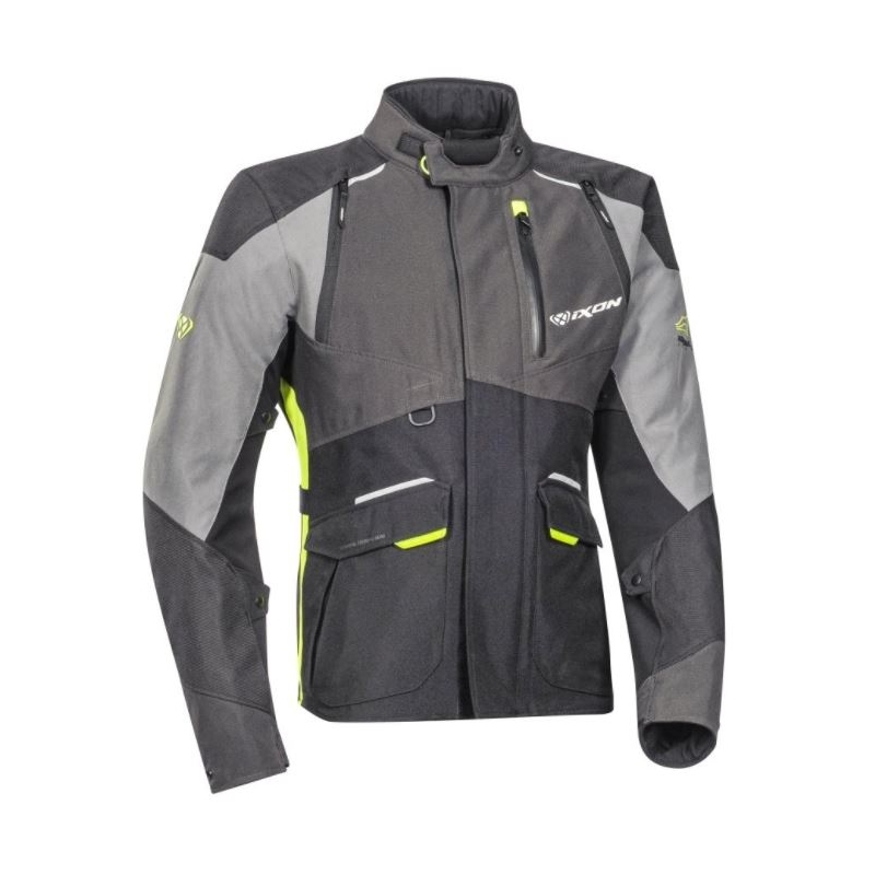 Bunda na motocykel IXON Balder sivo-fluo žltá výpredaj
