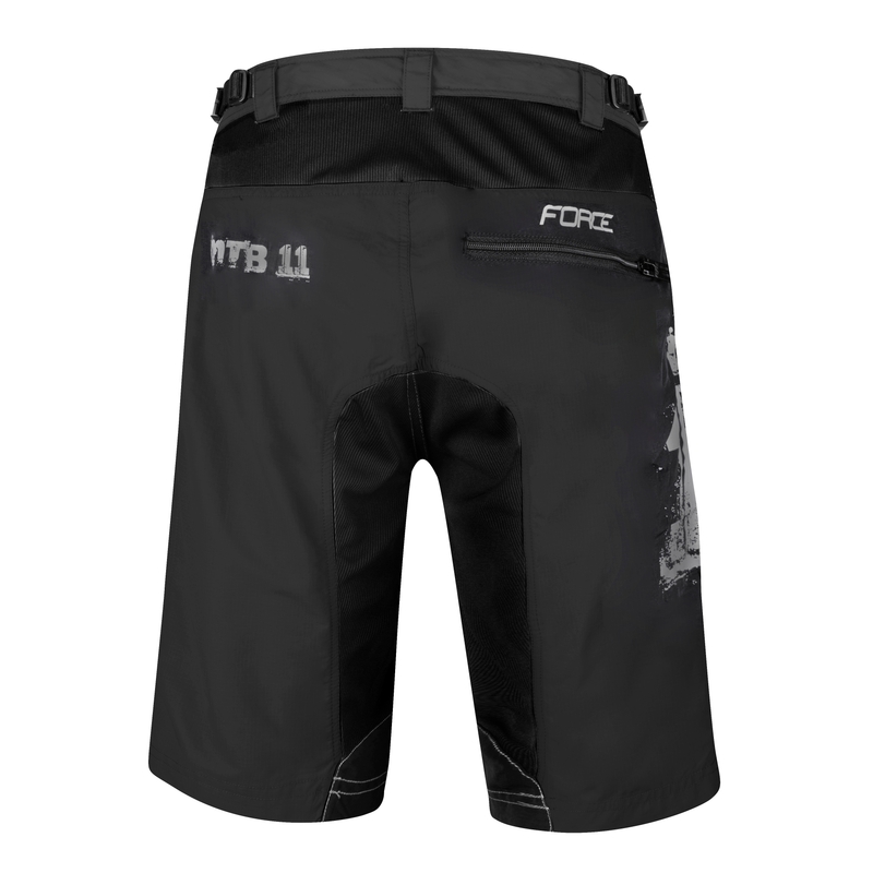 Šortky FORCE MTB-11 čierne výpredaj