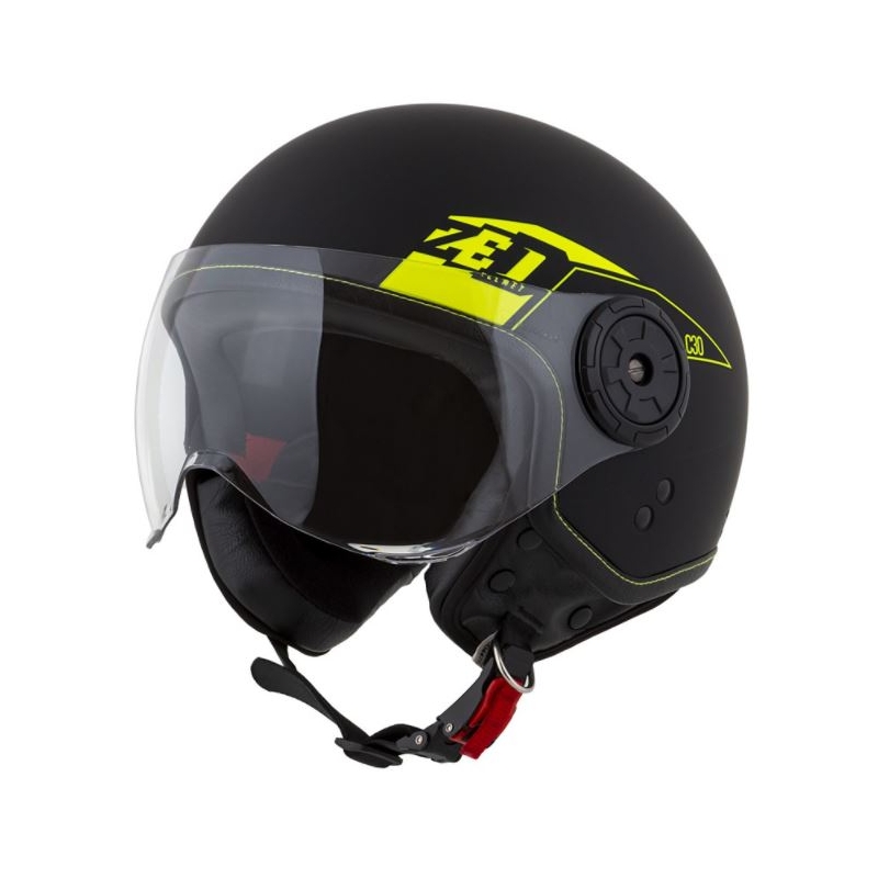 Otvorená prilba na motocykel ZED C30 čierno-fluorescenčno žltá matná