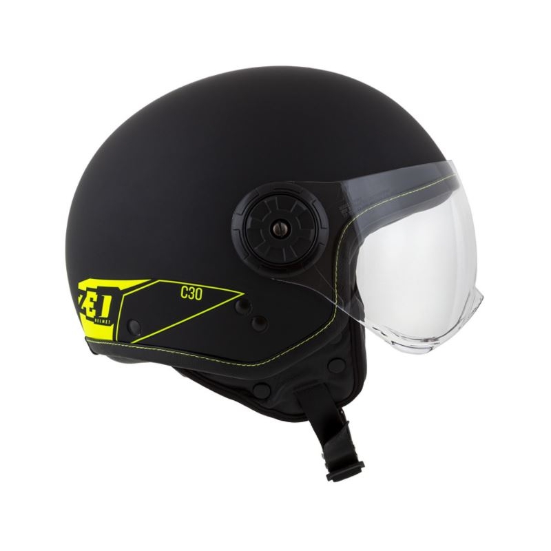 Otvorená prilba na motocykel ZED C30 čierno-fluorescenčno žltá matná