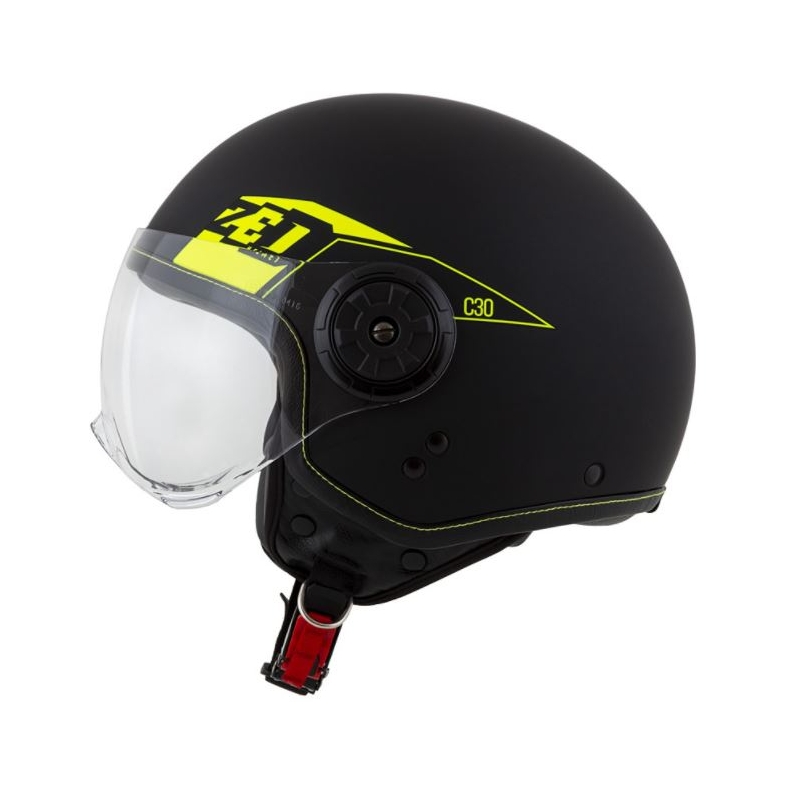 Otvorená prilba na motocykel ZED C30 čierno-fluorescenčno žltá matná