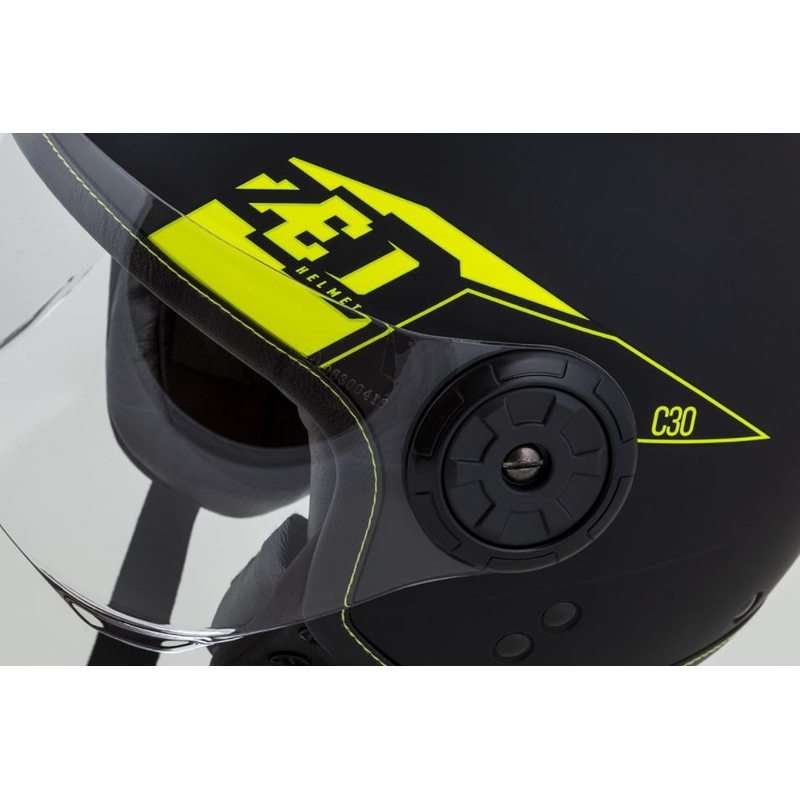 Otvorená prilba na motocykel ZED C30 čierno-fluorescenčno žltá matná