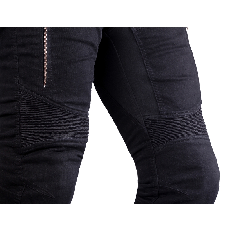 Skrátené jeansy na motocykel Street Racer Stretch II CE čierne
