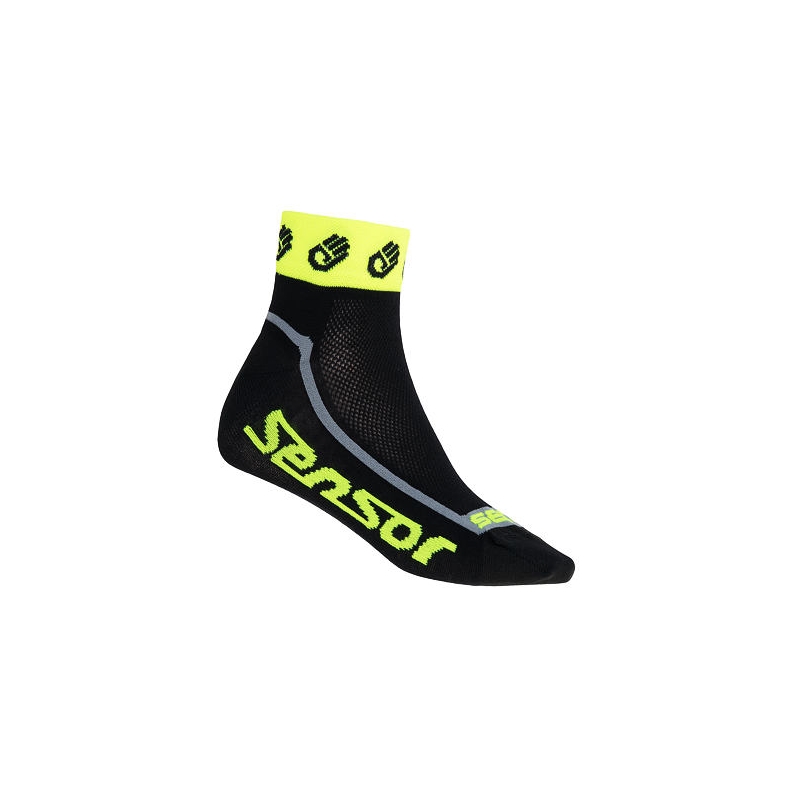 Ponožky Sensor Race Lite Small Hands čierno-fluorescenčno žlté výpredaj
