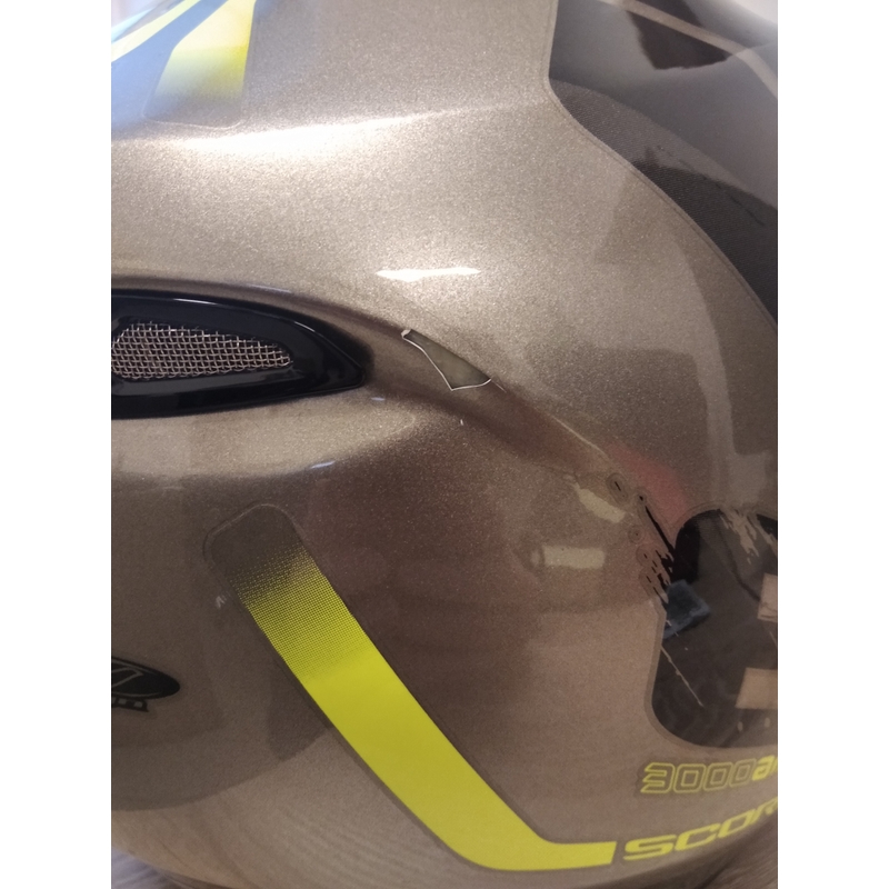Odklápacia prilba Scorpion EXO-3000 Air Creed titánovo-čierno-fluo žltá - II. akosť