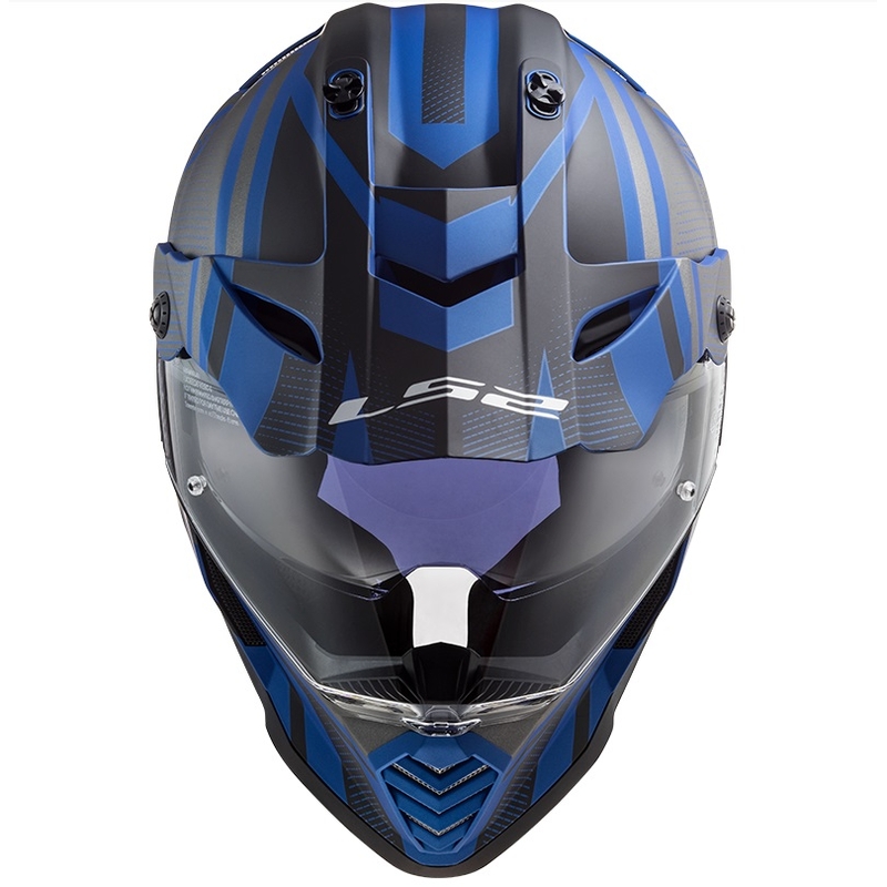 Enduro prilba LS2 MX436 Pioneer EVO Master čierno-strieborno-modrá