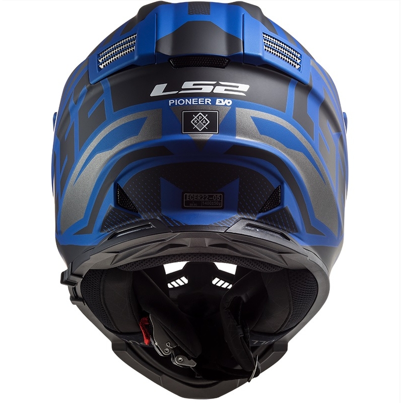 Enduro prilba LS2 MX436 Pioneer EVO Master čierno-strieborno-modrá