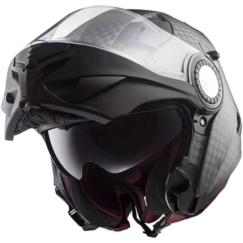 Odklápacia prilba na motocykel LS2 FF313 Vortex Solid Carbon - II. akosť