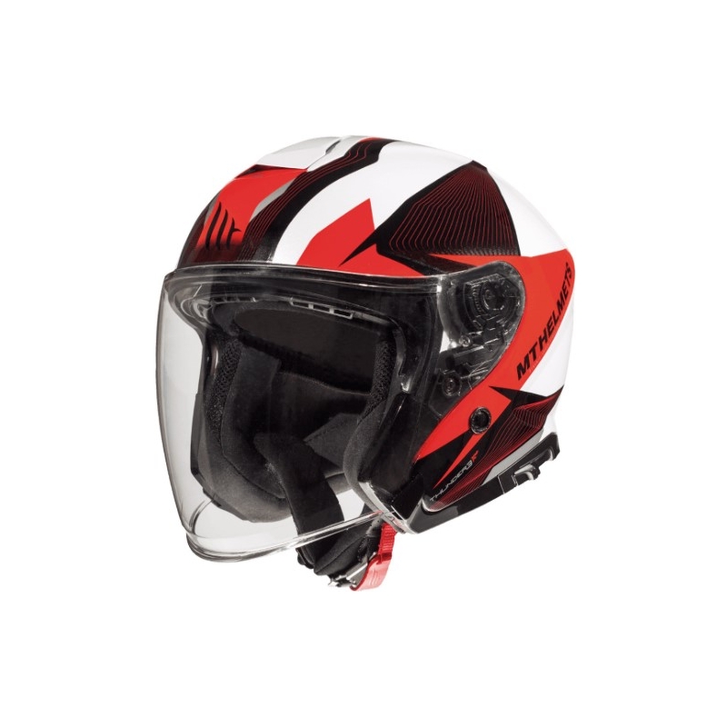 Otvorená prilba na motocykel MT Thunder 3 SV Wing čierno-bielo-červená - II. akosť
