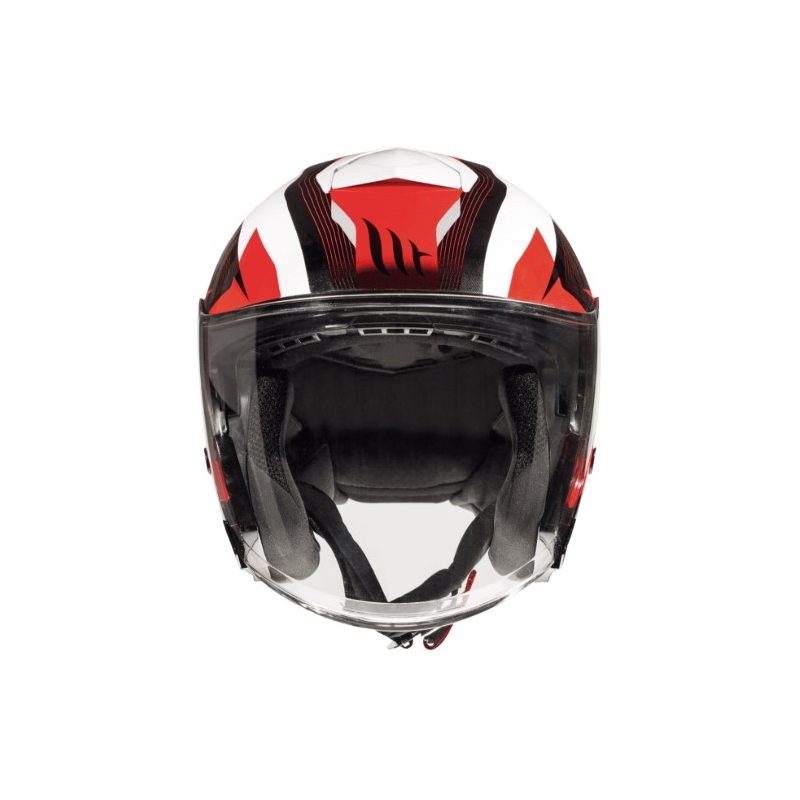 Otvorená prilba na motocykel MT Thunder 3 SV Wing čierno-bielo-červená - II. akosť