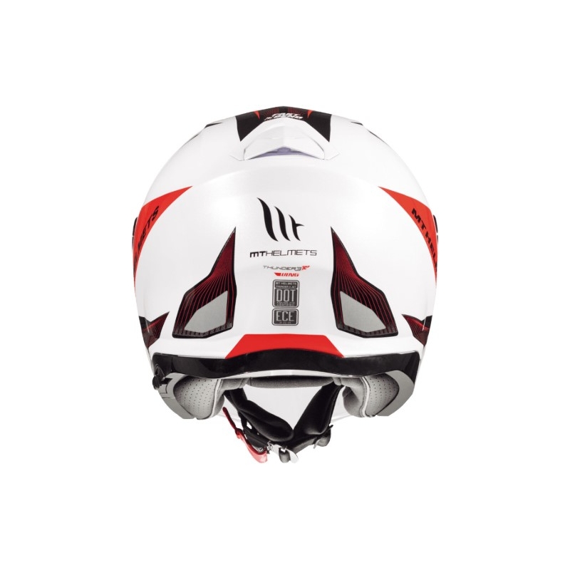 Otvorená prilba na motocykel MT Thunder 3 SV Wing čierno-bielo-červená - II. akosť