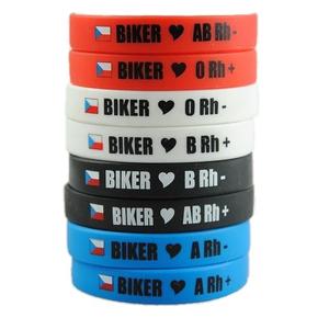 Moto náramok Biker s krvnou skupinou AB RH-