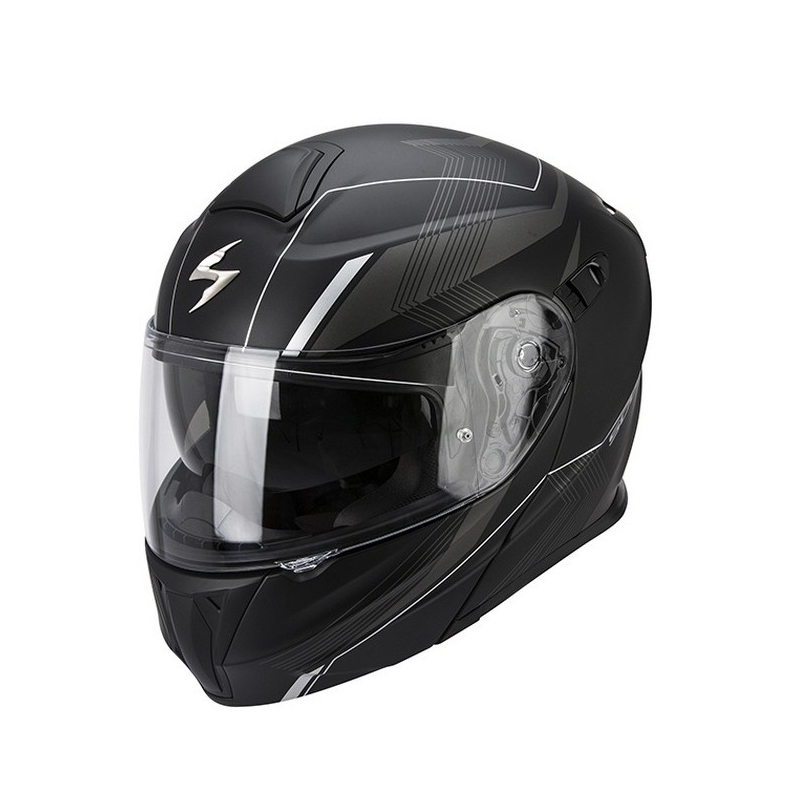 Moto prilba výklopné Scorpion EXO-920 GEM čierno-strieborná vypredaj výpredaj