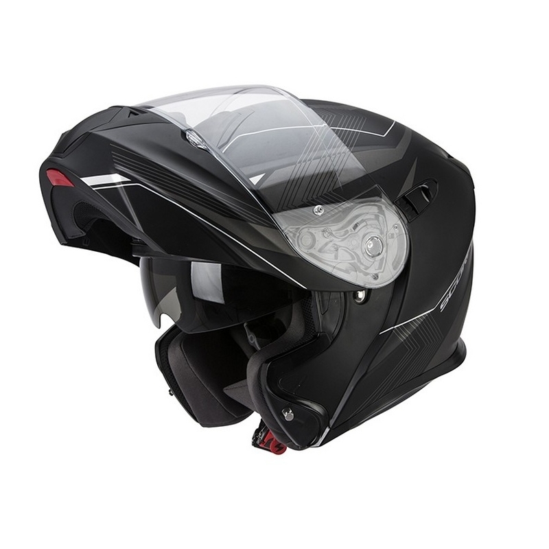Moto prilba výklopné Scorpion EXO-920 GEM čierno-strieborná vypredaj výpredaj