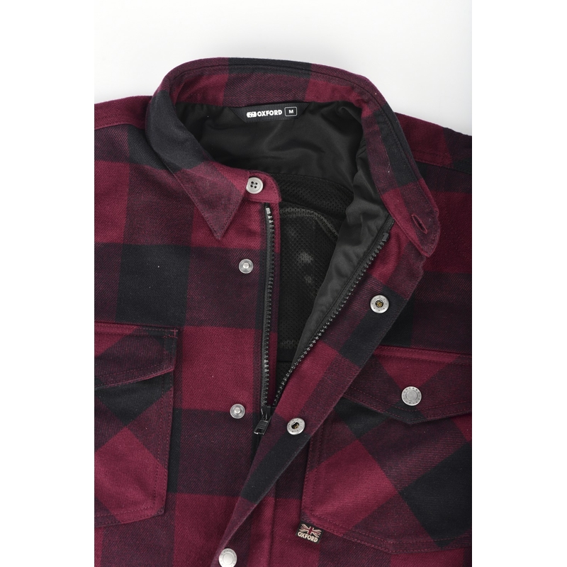 Košeľa na motocykel Oxford Kickback 2.0 červeno-čierna výpredaj