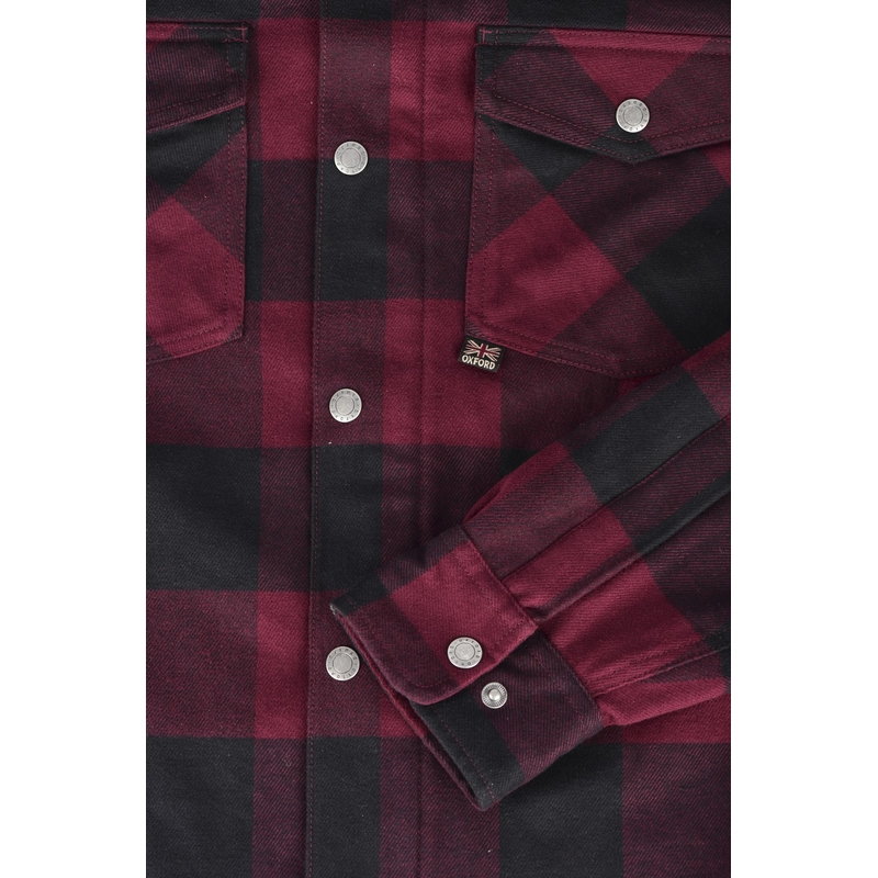 Košeľa na motocykel Oxford Kickback 2.0 červeno-čierna výpredaj