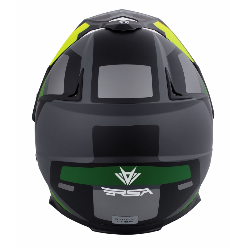 Enduro prilba RSA MX-01 EVO čierno-šedo-fluorescenčno zelená